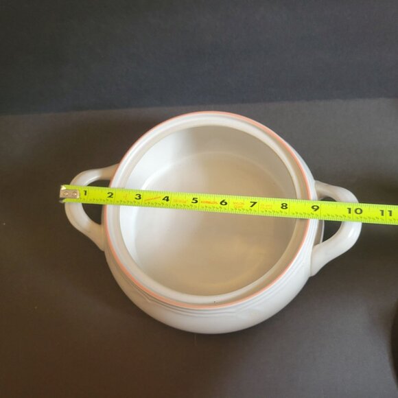 Vintage Country Ware Peachwood Stoneware Floral Soup Tureen With Lid & Handles W - Picture 10 of 11